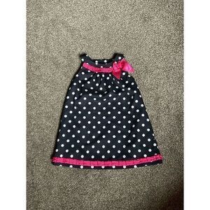 Vintage Place 89‎ Black, Pink, & White Polka dot Dress Size 4T